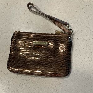 Michael Kors gold/bronze sequins wristlet